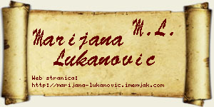 Marijana Lukanović vizit kartica